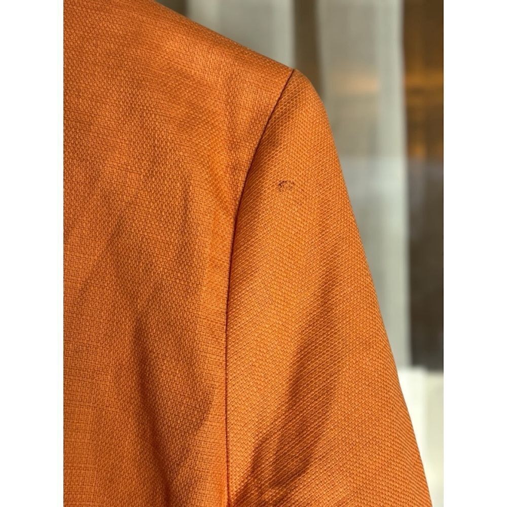 Bob Mackie Women’s Medium Orange Embroidered Front Tie Wearable Art Jacket - Picture 13 of 14